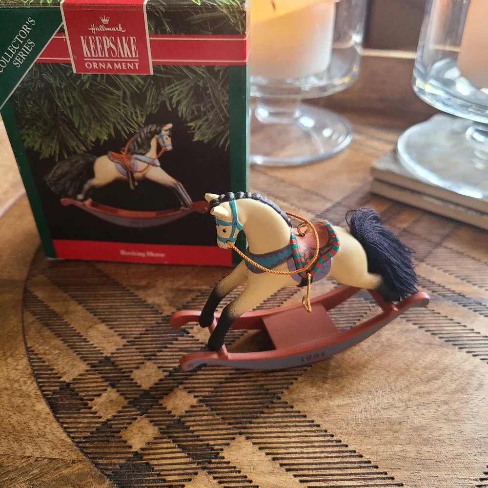 Hallmark 1991 rocking horse ornament